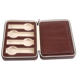 Relojes Caja de Reloj con 8 Compartimentos, 8 Grids Caja de Reloj, Organizador de Relojes de Viaje con Cremallera Portátil, Estuche para Reloj de Viaje, Porta Relojes (Café)