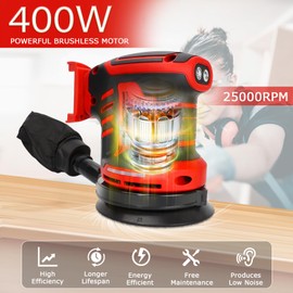 Random Orbit Sander for Milwaukee 18v Battery(Tool Only),Brushless Motor 6 Variable Speed Orbital Hand Sander with Dust Collector for Woodworking Sanding and Polishing