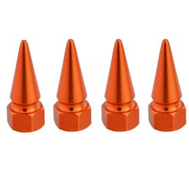 Abfer Air Tire Valve Caps Stem Cover Car Decorative Accessories Unique Shape Fit Vehicle Bike SUV Trucks Bicycle Motorcycles,Orange
