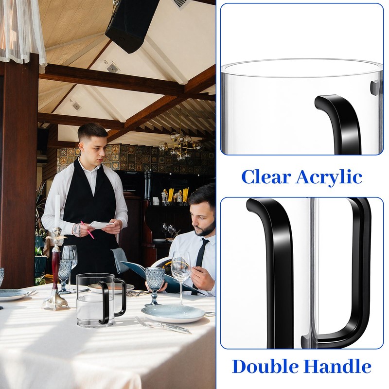 Hand Washing Cup Set of 2, 5" Acrylic Clear Netilat
