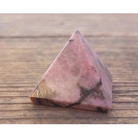 NATURAL RHODONITE SMALL GEMSTONE PYRAMID 20-22mm