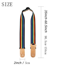lightstar Guitar Strap, Double leather ends (Rainbow, Comfort, Breathable), Best Gift For Bass, Electric & Acoustic Guitars for Guitar (Rainbow 9 colors)
