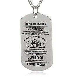 FAYERXL To My Daughter Dog Tag Necklace Unique Gifts Ideas From Mom