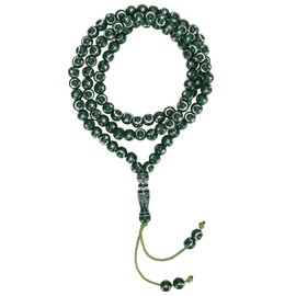 Islamic Prayer Beads, Muslim Rosary Beads 99 Grains Resin Gilding Religious Article(green)