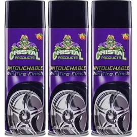 Cristal Products Untouchable Tire Shine Spray – Long-Lasting Wet Tire Finish for Deep Gloss & Protection – Waterproof Tire Shine, Easy Application, Premium Tire Cleaner Shine