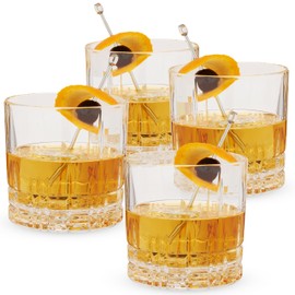 Spiegelau Perfect Serve Double Old Fashioned Glasses Set of 4 - Lowball Cocktail Glasses European-Made Crystal, Dishwasher Safe, Professional Quality Cocktail Glass Gift Set - 13 oz
