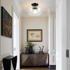 Goosebrite Schoolhouse Style Light Fixture, 12" Black Semi Flush Mount