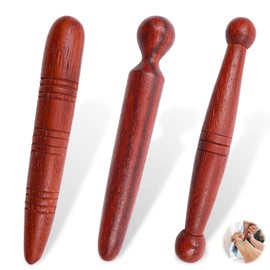 xianzhanEU 3 Stk Massagestäbchen Holz Massagehölzer Massagestäbchen Set, für Ohren Schulter Rücken Bein Muskelkater Linderun Entspannende Tiefe Gewebe