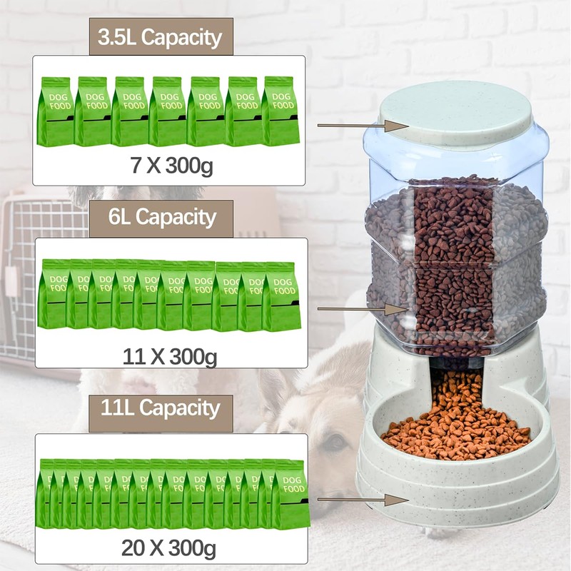 Gravity Automatic Pet Feeder for Large Breeds,6L Dog Food Feeder