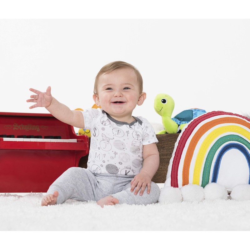 Lamaze Baby Unisex Organic Essentials 2 Pack Pants,Gray Stripe,9M