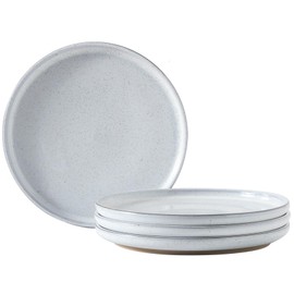 Tikooere Ceramic Dinner Plates Set of 4,Stoneware 8 Inch,Microwave,Dishwasher and Oven Safe,Porcelain Dessert Plates for Pasta,Salad and Steak,Dishes Set for Kitchen,Scratch Resistant,White