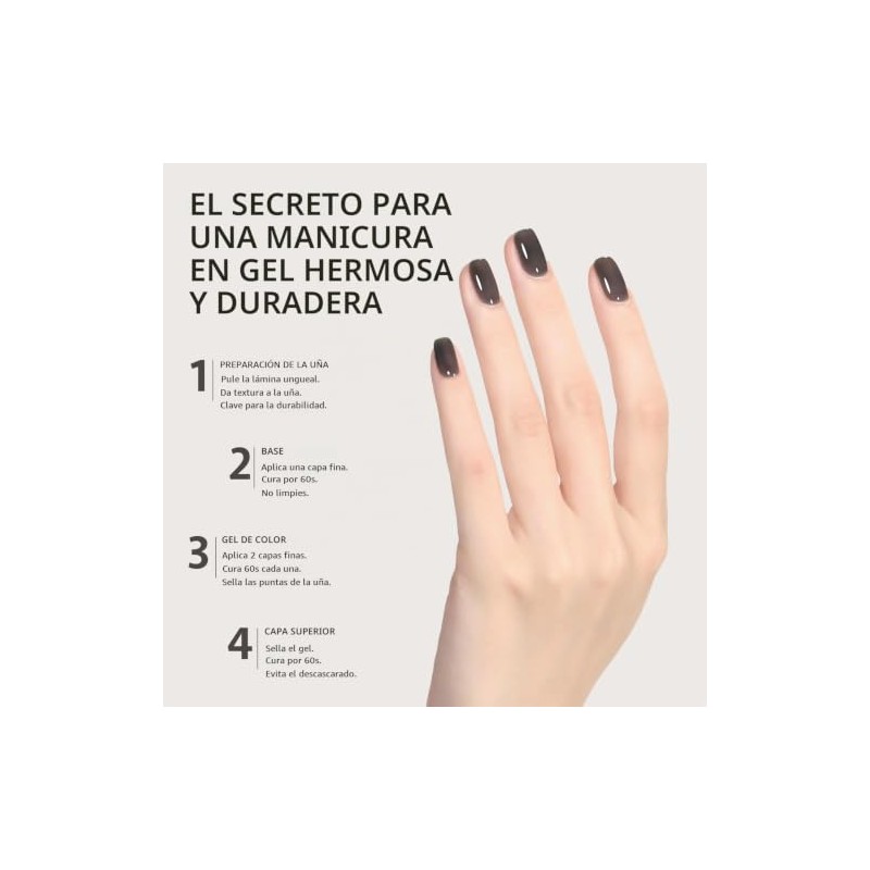 GAOY- Esmalte de uñas en gel Jelly Nude Black, 16