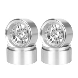 KEEDA Pack of 4 Metal 1.9 Inch Beadlock Wheels Rims Negative Offset -10 mm Rim Upgrade Replacement Parts for SCX10 Pro TRX4 VS4-10 Gen8 TRX6 1/10 RC Crawler Car Truck (Silver)