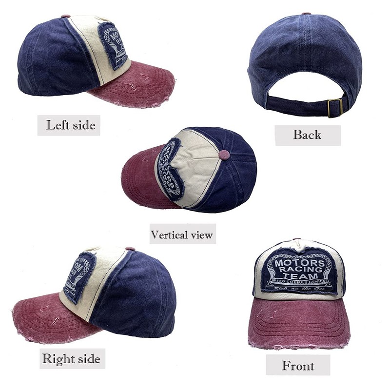 [YULOONG] 100% Cotton Retro Washed Denim Baseball Cap, Adjustable, Unisex,