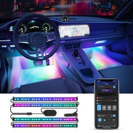 Govee Car LED Strip Lights, Smart RGBIC Interior Car Lights with APP Control, 4 Music Modes, 30 Scene Options and 16 Million Colors, 2 Lines Design LED Lights for Car Decor, DC 12V