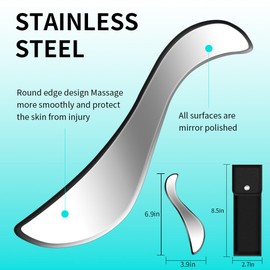 Guasha Scraping Massage Tool, Stainless Steel Muscle Scraper Tool, Scar Tissue Massage Tool, IASTM Tools Physical Therapy, Myofascial Release Tool for Body