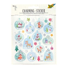 folia 18214 Charming Sticker, Christmas I, 73 Stickers, in Various Designs, Easy to Peel Off the Film