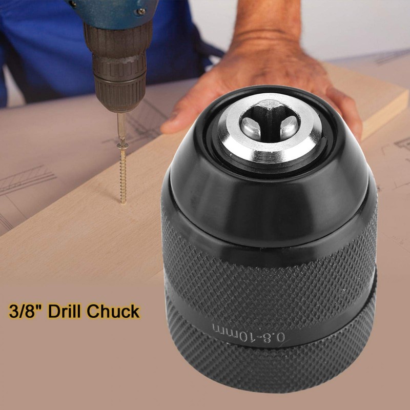 3/8" Keyless Drill Chuck, Universal Replacement Thread 0.8mm-10mm Keyless Metal