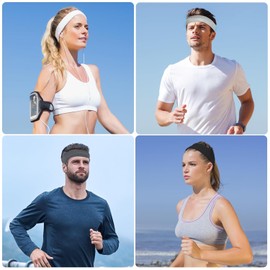 3PCS Headbands for Women Non Slip - Fashion Elastic Sports Hair Bands for Women's Hair, Soft Cotton Cloth Stretchy Headbands, Sweat Absorption Hairbands for Yoga Workout Exercise (3 Colors)