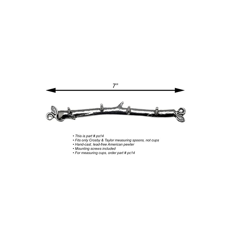 Crosby & Taylor Twig Pewter Wall Hanging Strip for Measuring
