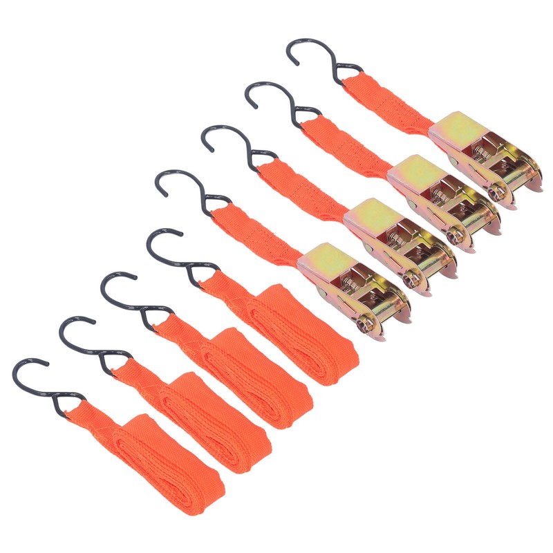4Pcs Ratchet Tie Down Straps Motorcycle Car Buckle Set 15in