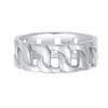 Kuzzoi Solid men's ring (8 mm) in curb design, polished,