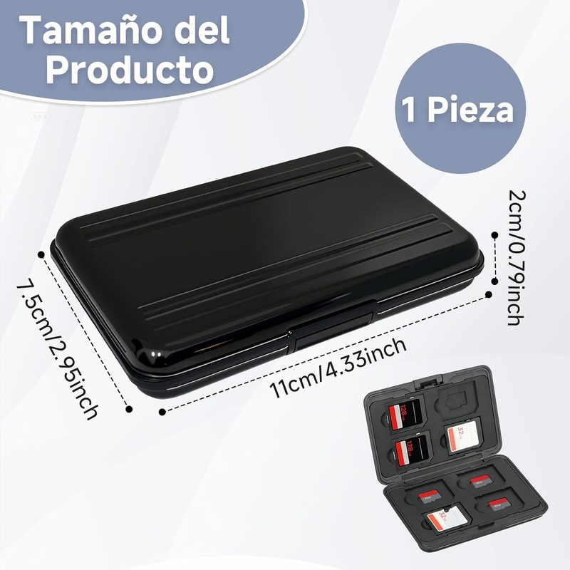 Estuche De 16 Ranuras para Tarjetas SD, para Tarjetas SD