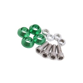 PARSLUCK Universal Green Metal Motorcycle Windscreen License Plate M6 Bolts Screw 4Pcs Stable