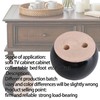 SHANOER 4pcs 40mm Height Black Eucalyptus Wood Round Bun Furniture