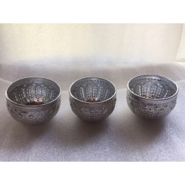 swan Set of Three Aluminum Cups - Thai Design - Made in Thailand - 7 cm