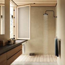 Naiture S Shaped Shower Arm, Gooseneck Shower Head Extension Arm, 1/2 NPT Threaded Connection, 19 Inch Length, Brass, Oil Rubbed BronzeFinish