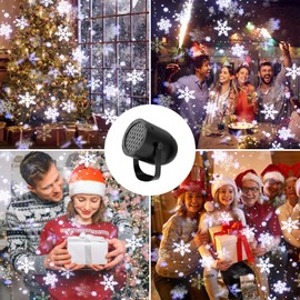 Yiixuyo-1 Set/LED Snowflake lamp mini, Dynamic Snowflake Christmas Projection lamp, Suitable for Indoor and Outdoor Landscape Christmas Decoration, Festivals, Weddings, and Home Decoration. ﻿