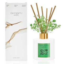 Chloefu LAN Eucalyptus Essential Oil Reéd Diffuser Gift Set Fresh Eucalyptus Diffuser Non-Toxic Air Freshening Pet Odor Eliminator for Home Luxury Reéd Diffuser for Bathroom Decor 7.05 oz
