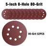 52 Pack 5 Inch 8-Hole Hook and Loop Sanding Discs