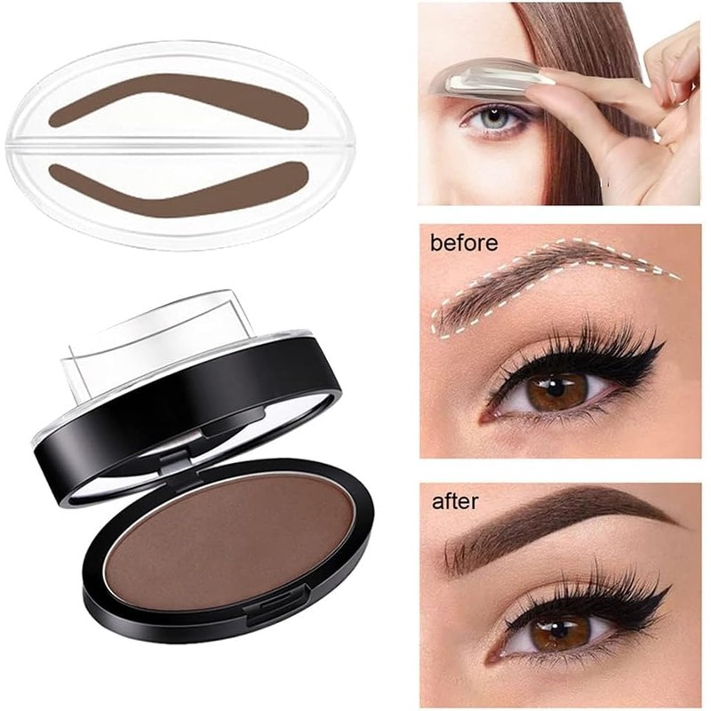 Juego de sellos para cejas en polvo, kit de sellos