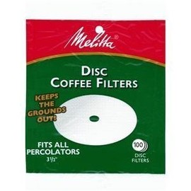 4 X Melitta Disc Coffee Filters For Percolators White 3-1/2 In. Dia. 100 Count