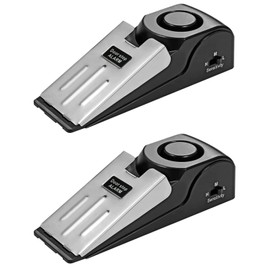 Snokay Door Stop Alarm, Door Stopper with 120DB Security Alarm, Floor Wedge Door Stop Siren, Floor Mount Type, Door Security Devices for Traveling, Apartment, Hotel and Home (Pack of 2)