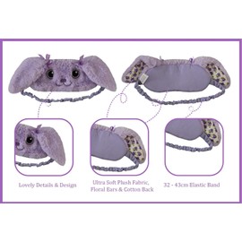 Bunny Animal Plush Comfortable Sleep Eye Mask (Purple Bunny)