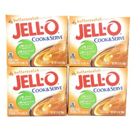 Jell-O, Cook & Serve, Pudding & Pie Filling, Butterscotch, 3.5oz Box (Pack of 4)
