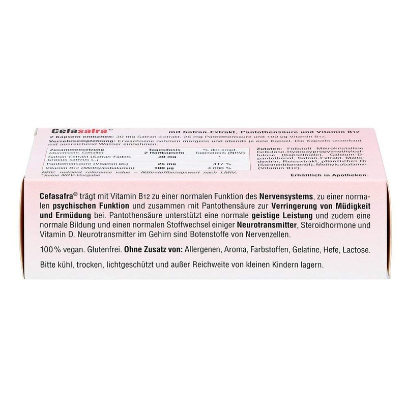 Cefasafra Capsules for Psyche, Nerves and Mental Performance, Pack of