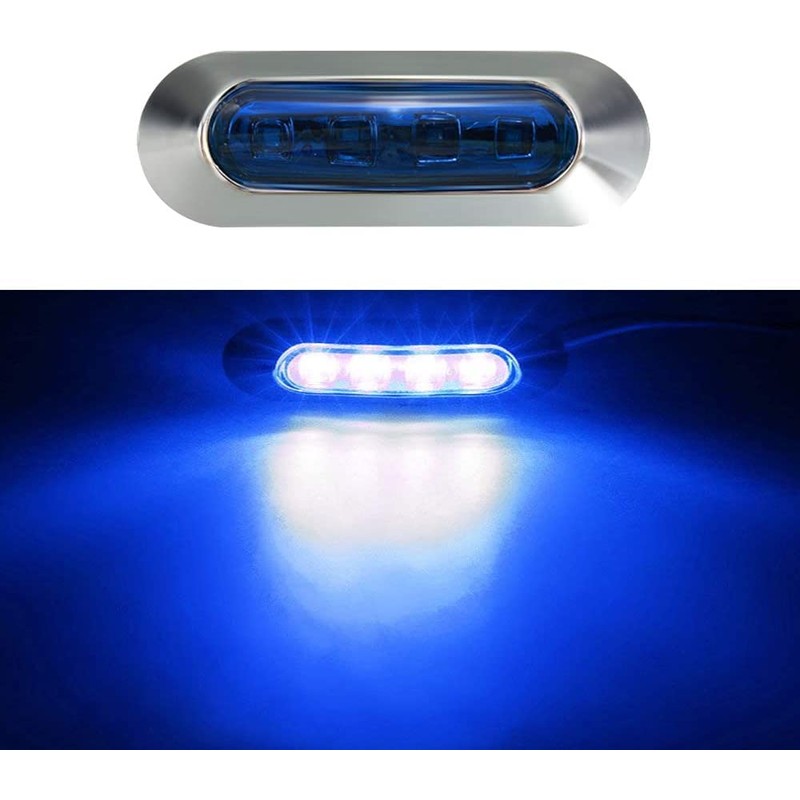 AOXLFU 20PCS Blue 12-24V LED Trailer Lights Side Marker Lights