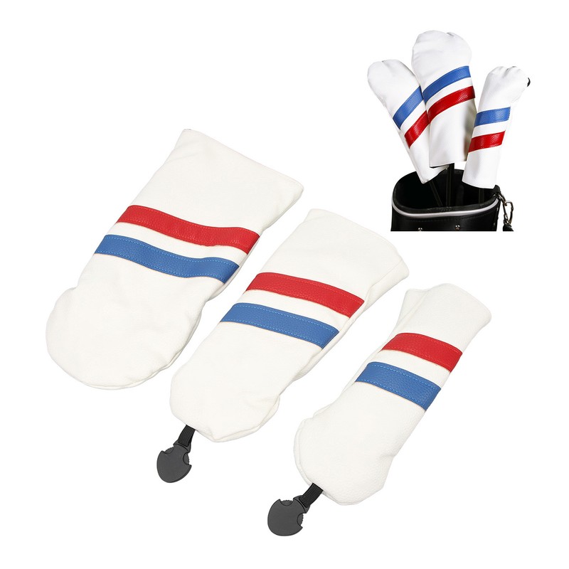 3PCS Golf Club Head Cover for Driver Fairway Woods Headcovers