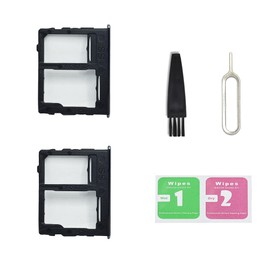 2 PCS for Galaxy A32 5G Single SIM Card Tray Replacement, Single SIM Card Slot Holder Compatible with Galaxy A32 5G US Single-Sim Version (Black)