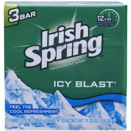 Irish Spring Bath Bar, Icy Blast 3.75 Oz, 3 x 3.75 oz bars