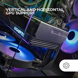 Mars Gaming MCA-GCBPRO GPU Mount, Vertical and Horizontal GPU Support, Non-Slip Magnetic Base, Robust Steel Structure, Universal Adjustable Clamp, Black