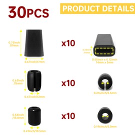 Jadairy 30 PCS Rubber Feet for Sink Grid Kitchen Sink Rack Feet Kitchen Sink Wire Protective Rack Feet Black Grid Protector Replacement Rubber Feet for Sink Rack (Bumper Diameter:5.5mm and 5.0mm)