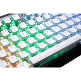 G.SKILL Crystal Crown Keycaps - Keycap Set with Transparent Layer for Mechanical Keyboards, Full 104 Key, Standard ANSI 104 English (US) Layout - White