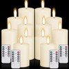 12 Pcs Ivory Flameless Candles Flat Top LED Candles with