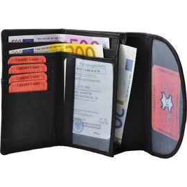 Women's Purse Large Format Made of Genuine Leather – Wallet (Black), black