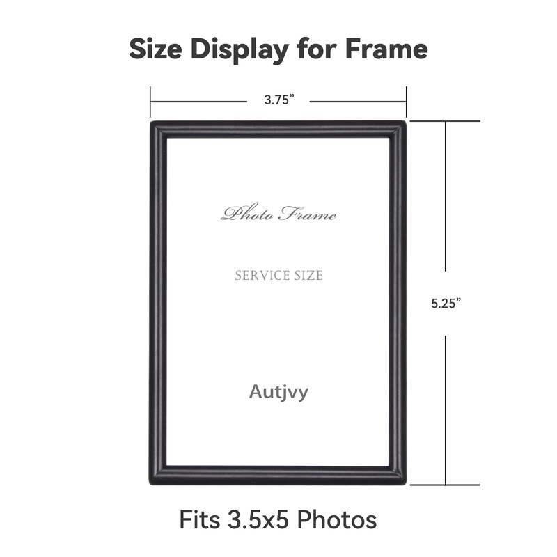 Autjvy 3.5x5 Picture Frame Matte Black Modern Simple Thin Aluminum